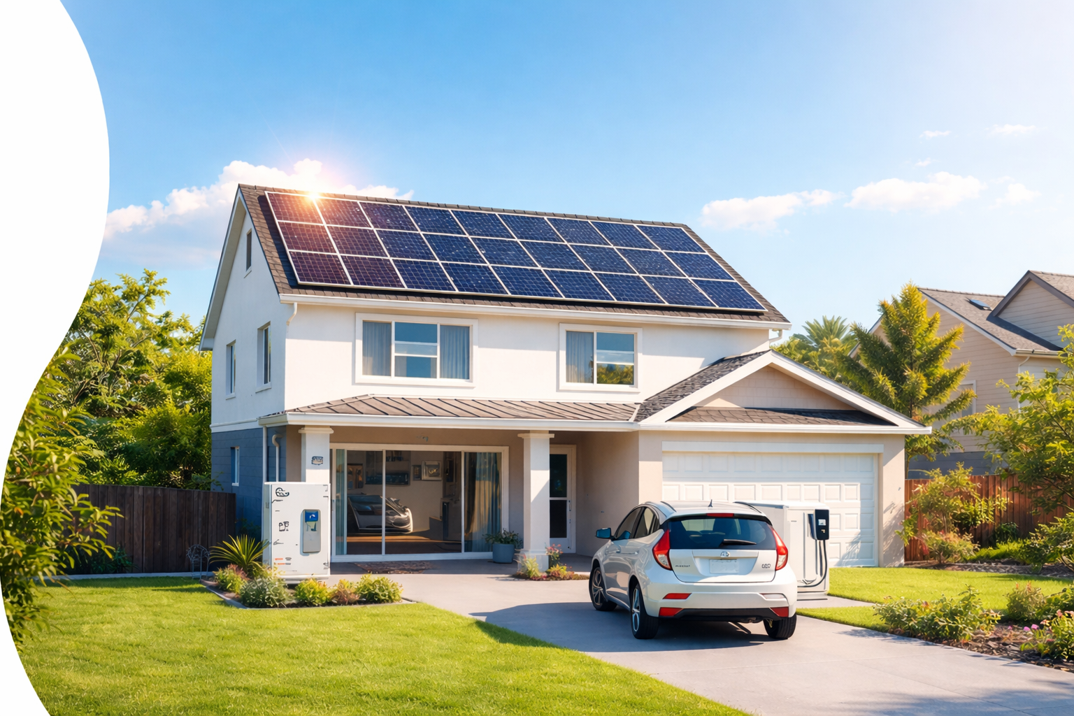 Professional solar panel installation on rooftop